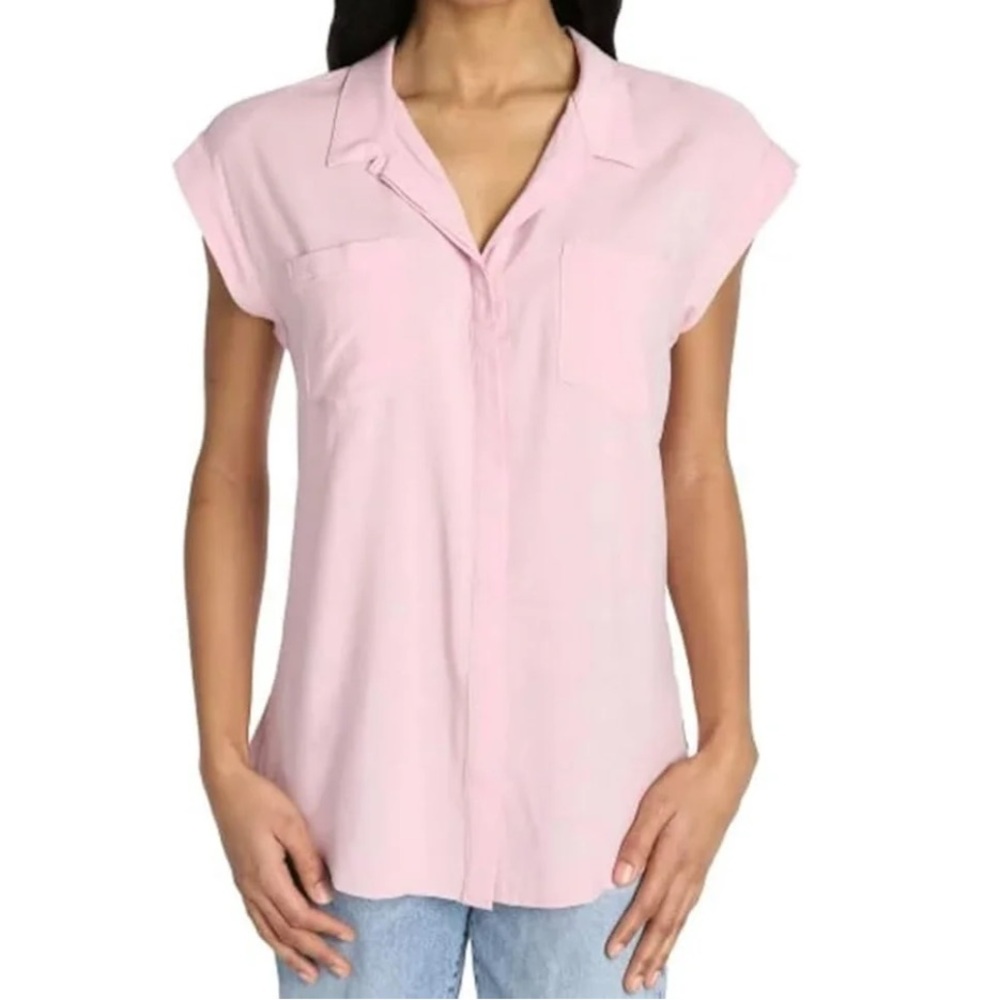NWT Jachs Girlfriend New York Women's Button Front Blouse Pink